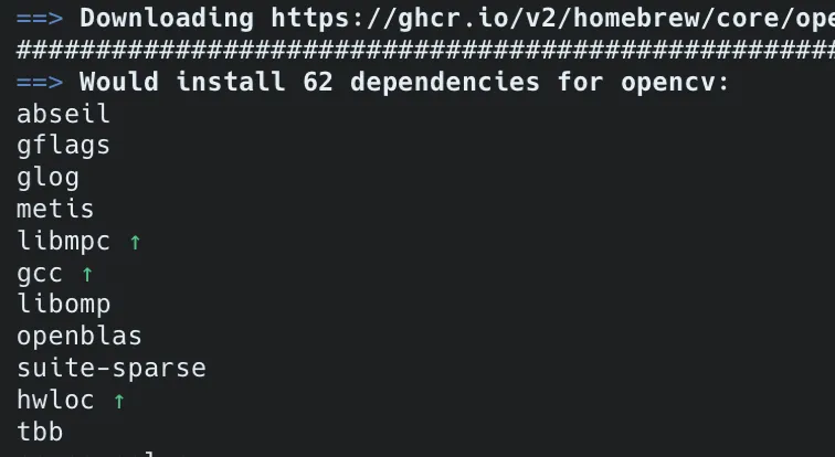 OpenCV 依赖安装提示